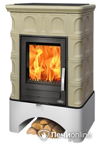 Печь-камин ABX Britania L, белый цоколь, табак в Щербинке